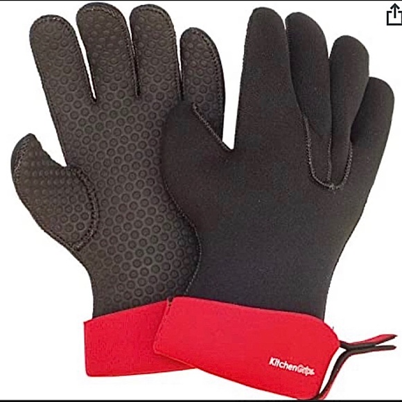 KITCHENGRIPS Other - 🌟SOLD KITCHENGRIPS COOKING GLOVES oven mitts 2 piece Chef’s Set, Large black/re